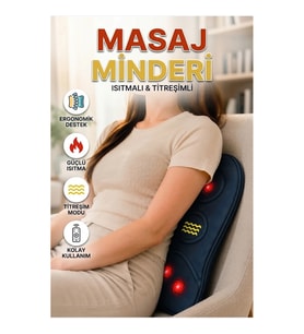 Isıtmalı Titreşimli Bel Masaj Minderi – Ev, Ofis ve Araç Kullanımına Uygun