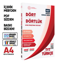 2027 YKS-TYT MEBİ-OGM Dört Dörtlük Türkçe Pekiştirme Testi A4 Renkli Soru Bankası BASKI ÜCRETİ