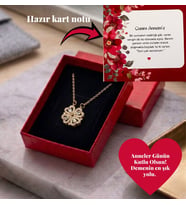 Anneye En Özel Mucize: Açılır Kalpli Yonca Çelik Kolye (Özel Kutulu & Hazır Notlu) (Altın)