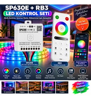 SP630E ve RB3 Pixel Şerit Led Denetleyici 5 Kanal RGBW+WW 5V-24V 12A Set Kumanda