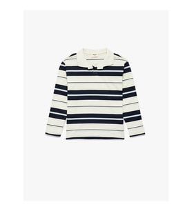 Koton Çizgili Ekru Erkek Çocuk Polo Yaka T-shirt 6SKB10302TK