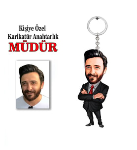 Kisiye Özel Karikatür MÜDÜR anahtarlık