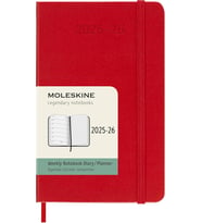 Moleskine 18 Monate Wochen Notizkalender 2025/2026, P/A6, 1 Wo = 1 Seite, Rechts Linierte Seite, Fes
