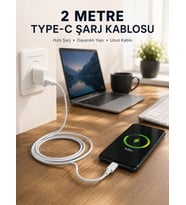 Hızlı Şarj Destekli 2 Metre Type-c Kablo