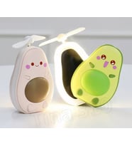 Led Işıklı Makyaj Aynası Mini El Fanı Usb Şarjlı Avakado Figürlü Vantilatör