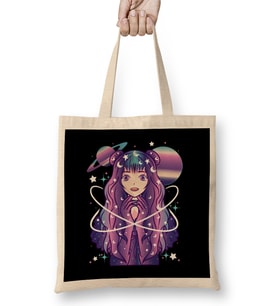 Galactic Anime Celestial Princess Manga Girl Goth Bez Çanta Uzun Saplı