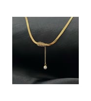 Minimal İncili Kılçık Çelik Kolye