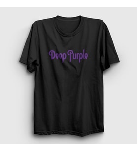 Presmono Unisex Siyah Logo Deep Purple T-Shirt 60517tt