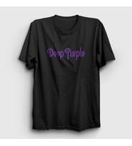 Presmono Unisex Siyah Logo Deep Purple T-Shirt 60517tt