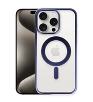 Newface Apple iPhone 15 Pro Kılıf Erozi Magsafe Kapak - Lacivert