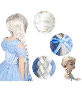 Platin Altın Dore Renk Karlar Ülkesi Elsa Frozen Peruğu Çocuk Boy