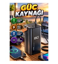 80000 mAh Powerbank – Hızlı Şarj Destekli LED Ekranlı Çok Portlu Taşınabilir Güç Kaynağı