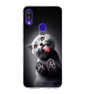 PrintiFy Xiaomi Redmi Note 7 Pro ile Uyumlu 1mm Slim Fit Kedi 2 050c Baskılı Şeffaf  Kılıf