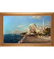 EV İŞYERİ OFİS İÇİN ALTIN ÇERÇEVELİ PASPARTULU TABLO S679