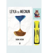 Leyla ile Mecnun - Burak Aksak - Küsurat - 9786056785955 - Sarı Fosforlu Kalem - Not Defterli Seti (Renksiz)