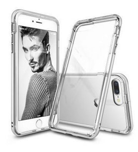 Ringke Frame İphone 7 Plus ile Uyumlu Çerçeveli Bumper Kılıf Ice Silver (Gümüş)