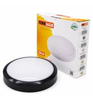 20W SİYAH METAL KASA SIVA ÜSTÜ YUVARLAK LEDLİ GLOP ARMATÜR IP20 6500K - 1800Lm E1212/S (4915)