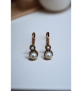 Turkuaz Taşlı Minimal Sallantılı Küpe (İnci)