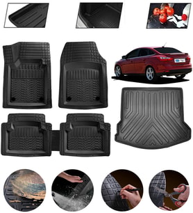 Ford Focus 4 Sedan Uyumlu Paspas Araca Özel Bagaj Havuzu MBS Siyah