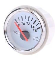 VOLTMETRE BEYAZ ÇAP 52mm 12v TEKNE YAT