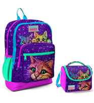 Coral High Mor Kedi Okul Sırt ve Beslenme Çantası Seti