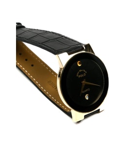 POLO Kristal Cam Deri Kordon Erkek Kol Saati (Gold)