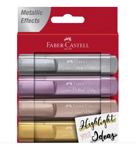 FABER CASTELL  FOSFORLU KALEM METALİK RENKLER 4'LÜ