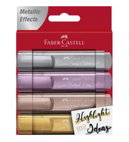 FABER CASTELL  FOSFORLU KALEM METALİK RENKLER 4'LÜ