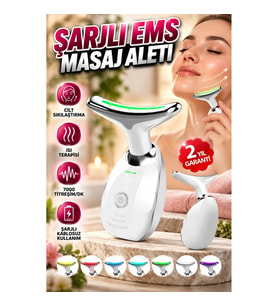 Ev Tipi EMS Mikro Akım Cilt Sıkılaştırıcı ve Gençleştirme Cihazı – 3 Modlu, 7000 Titreşim/Dakika, Is