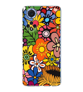 PrintiFy Huawei Nova 9 ile Uyumlu 1mm Slim Fit Retro Renkler 2 Baskılı Şeffaf  Kılıf