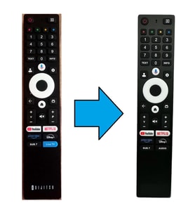 dijitsu mikrofonlu google smart tv kumandası- Resimde Sağdaki Gönderilir