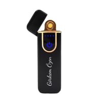 Kişiye Özel Siyah Kapaklı Usb Şarjlı ve Dokunmatik Çakmak