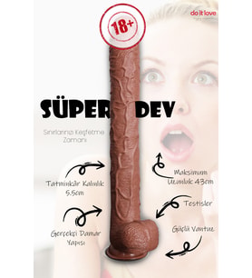 Do it Love - Süper Dev Uzun Dildo - Güçlü Vantuz - 43cm Uzunluk 5.5cm Kalınlık - Derin Haz