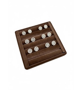 Süet Kumaş Kahve Renk 15 cm / 15 cm Yüzük Sergileme Standı
