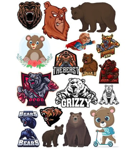 Ayı Sticker Set-15 15 Parça Telefon, Tablet, Defter, Laptop Sticker