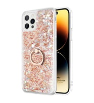 Microsonic Apple iPhone 14 Pro Kılıf Glitter Liquid Holder Gold