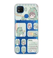 Xiaomi Redmi 9C / 10A Uyumlu Tatlı Dinozor Kawaii Tasarımlı Şeffaf Telefon Kılıfı