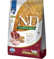 N&D Ancestral Grain Kedi Maması, Kuru Mama, Tavuk, Kılçıksız Buğday, Yulaf ve Narlı, Kısırlaştırılmış, 5 Kg