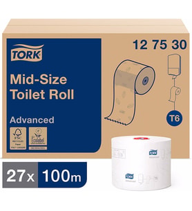 Tork Çift Rulo Tuvalet Kağıdı Advenced 100mt X 27 Rulo (127530)