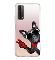 PrintiFy Huawei P Smart 2021 ile Uyumlu 1mm Slim Fit Köpek 2 050e Baskılı Şeffaf  Kılıf