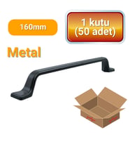 50 Adet Havai Düz Siyah Metal Mobilya Kulpu 160mm