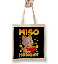 Cute Anime Cat Kitty Miso Hungry Pun Kawaii Bez Çanta Uzun Saplı