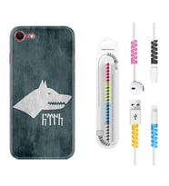 Apple iPhone 5 6 7 8 Plus Se XR Kılıf Kablo Koruma Spiral Silikon Göktürk 2 1411