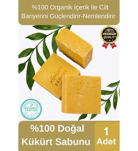 Organik El Yapımı Ferah Koku Cilt Bariyerini Güçlendirir Nemlendirir %100 Doğal Kükürt Sabunu 1 Adet