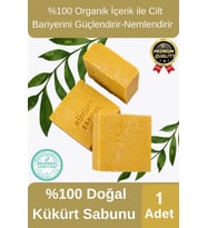 Organik El Yapımı Ferah Koku Cilt Bariyerini Güçlendirir Nemlendirir %100 Doğal Kükürt Sabunu 1 Adet