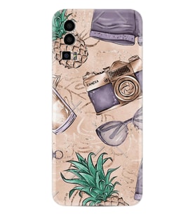 General Mobile Gm 23 Kılıf Resimli Desenli Baskılı Silikon Ananas Camera Glass 1357