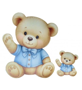 DEKORATİF SÜS İKİ BOY RETRO AYICIK SET:25 ADET-