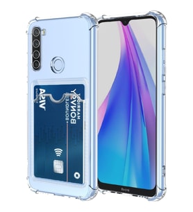 Teknomoda Redmi Note 8 Kılıf Kartlıklı Anti Şok Korumalı Şeffaf Silikon Şeffaf Açık