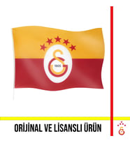 Galatasaray Lisanslı 5 Yıldızlı Elde Sallama Bayrak 50x75cm (Kırmızı)