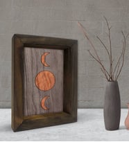 BK Gift Ay Tasarımlı Dekoratif Doğal Masif Ahşap Çerçeve 15x20cm-1 (Beyaz)
